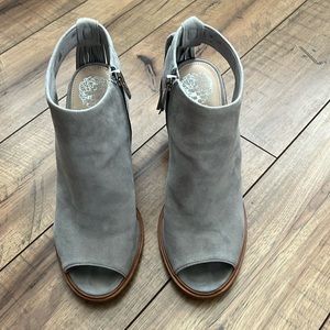 Vince Camuto Grey Suede peep toe bootie